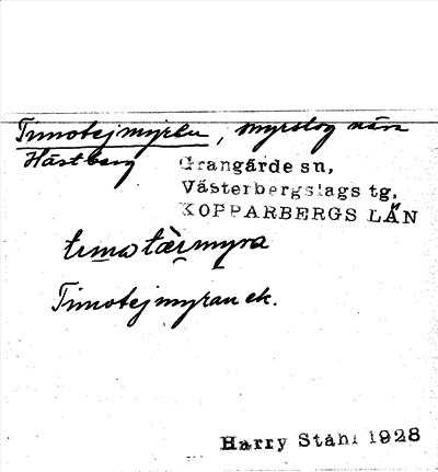 Bild på arkivkortet för arkivposten Timotejmyren