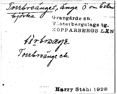 Bild på arkivkortet för arkivposten Torrbroänget