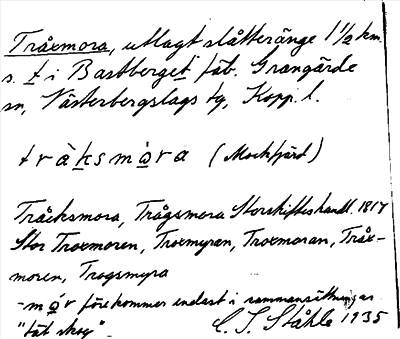 Bild på arkivkortet för arkivposten Tråxmora