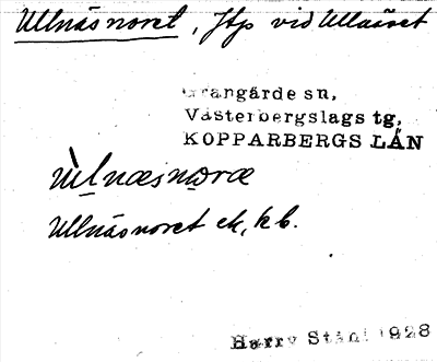 Bild på arkivkortet för arkivposten Ullnäsnoret