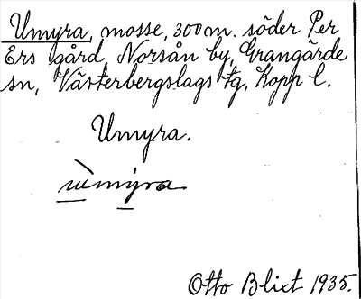 Bild på arkivkortet för arkivposten Umyra