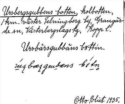 Bild på arkivkortet för arkivposten Ursbergsgubbens botten