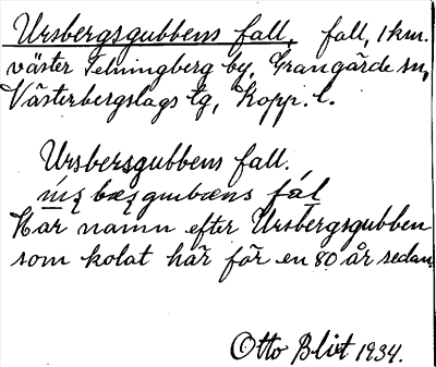 Bild på arkivkortet för arkivposten Ursbergsgubbens fall