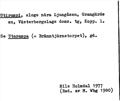 Bild på arkivkortet för arkivposten Utirumpi, se Utarampa