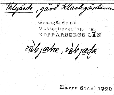 Bild på arkivkortet för arkivposten Valgärde