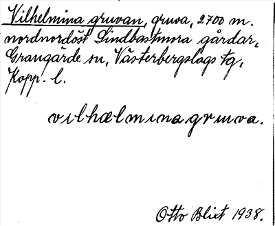 Bild på arkivkortet för arkivposten Vilhelmina gruvan