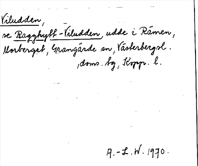 Bild på arkivkortet för arkivposten Viludden, se Bagghytt-Viludden