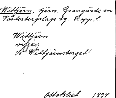 Bild på arkivkortet för arkivposten Wittjärn