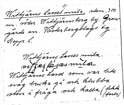 Bild på arkivkortet för arkivposten Wittjärns Lasses mila