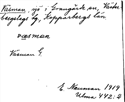 Bild på arkivkortet för arkivposten Väsman