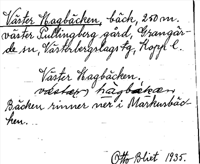 Bild på arkivkortet för arkivposten Väster Hagbäcken