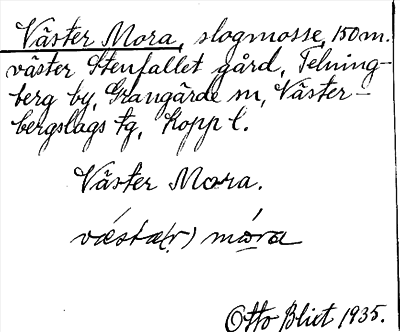 Bild på arkivkortet för arkivposten Väster Mora