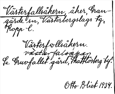 Bild på arkivkortet för arkivposten Västerfallsåkern