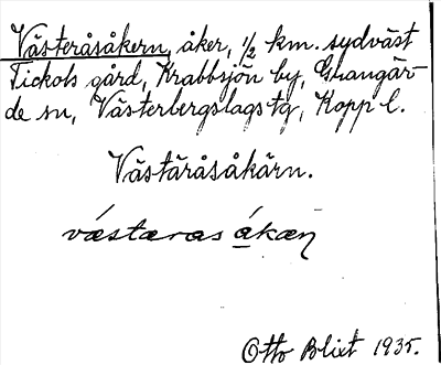 Bild på arkivkortet för arkivposten Västeråsåkern