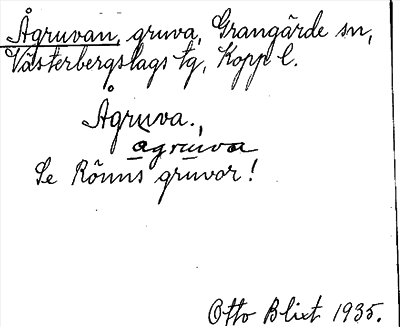Bild på arkivkortet för arkivposten Ågruvan