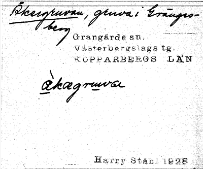 Bild på arkivkortet för arkivposten Åkergruvan