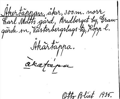 Bild på arkivkortet för arkivposten Åkertäppan