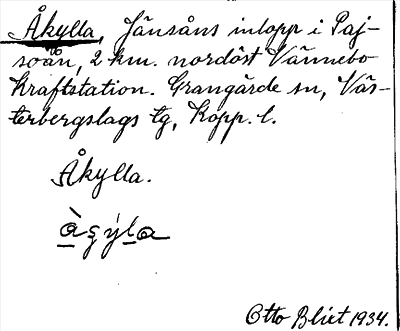 Bild på arkivkortet för arkivposten Åkylla