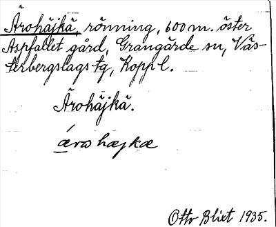 Bild på arkivkortet för arkivposten Ärohäjkä