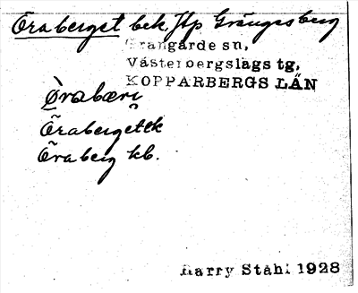 Bild på arkivkortet för arkivposten Öraberget