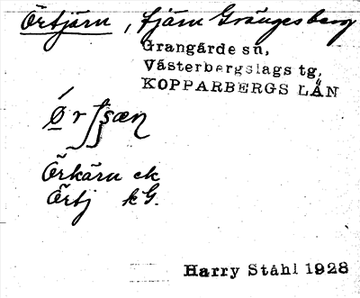 Bild på arkivkortet för arkivposten Örtjärn