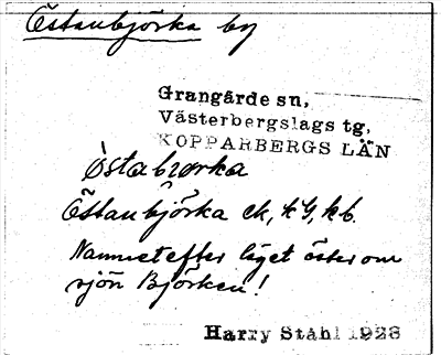 Bild på arkivkortet för arkivposten Östanbjörka
