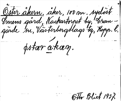 Bild på arkivkortet för arkivposten Öster åkern