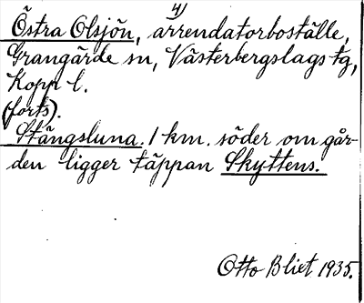 Bild på arkivkortet för arkivposten Östra Olsjön
