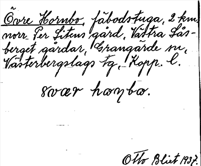 Bild på arkivkortet för arkivposten Övre Hornbo