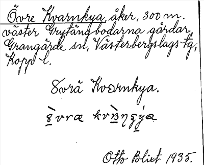 Bild på arkivkortet för arkivposten Övre Kvarnkya