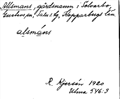 Bild på arkivkortet för arkivposten Allsmans