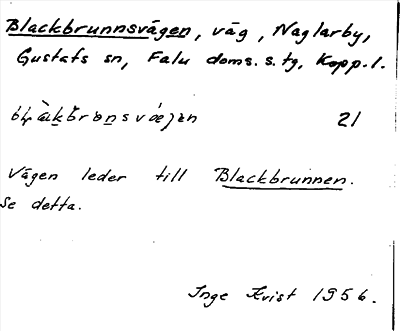 Bild på arkivkortet för arkivposten Blackbrunnsvägen