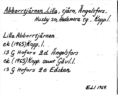 Bild på arkivkortet för arkivposten Abborrtjärnen, Lilla