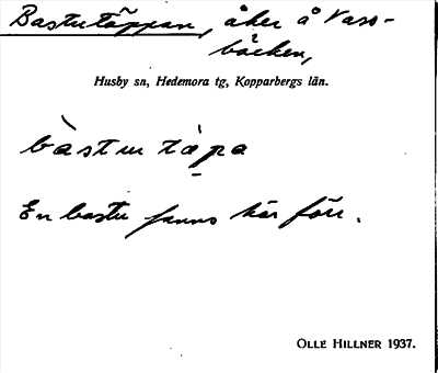 Bild på arkivkortet för arkivposten Bastutäppan