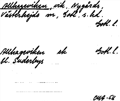 Bild på arkivkortet för arkivposten Allhageviken