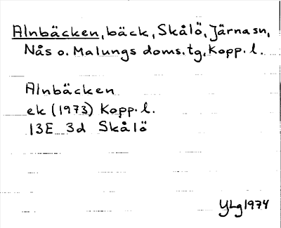 Bild på arkivkortet för arkivposten Alnbäcken