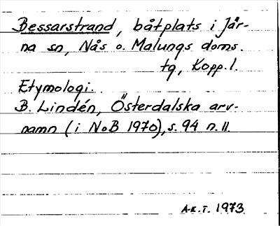 Bild på arkivkortet för arkivposten Bessarstrand
