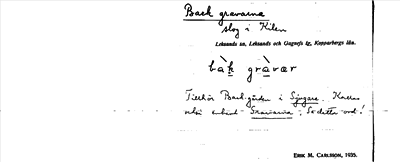 Bild på arkivkortet för arkivposten Back gravarna