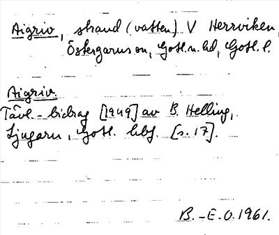 Bild på arkivkortet för arkivposten Aigriv