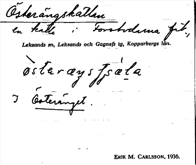 Bild på arkivkortet för arkivposten Österängskällan