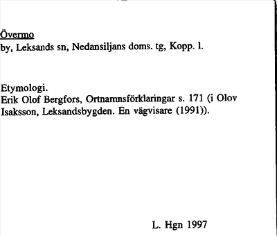 Bild på arkivkortet för arkivposten Övermo