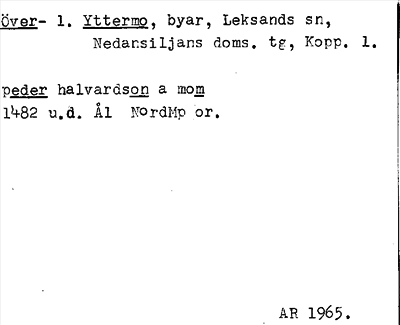 Bild på arkivkortet för arkivposten Övremo, Yttermo