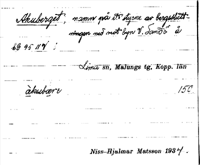 Bild på arkivkortet för arkivposten Akuberget