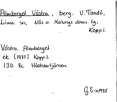 Bild på arkivkortet för arkivposten Almberget, Västra