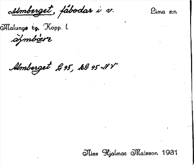 Bild på arkivkortet för arkivposten Almberget