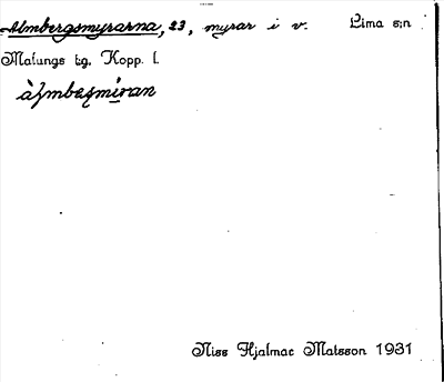 Bild på arkivkortet för arkivposten Almbergsmyrarna