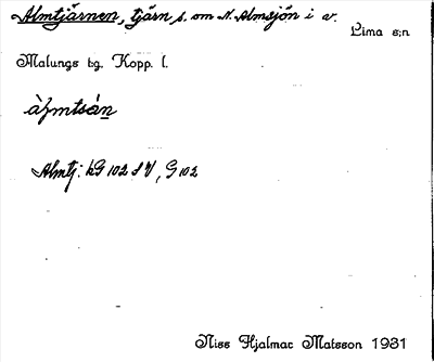 Bild på arkivkortet för arkivposten Almtjärnen