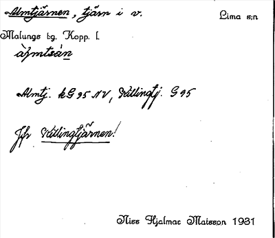 Bild på arkivkortet för arkivposten Almtjärnen