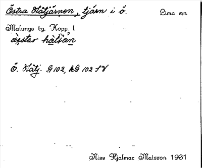 Bild på arkivkortet för arkivposten Östra Håtjärnen