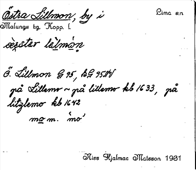 Bild på arkivkortet för arkivposten Östra Lillmon